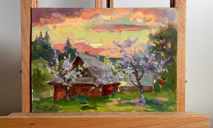 Oil painting Spring evening Batrakov Vladimir Grigorievich