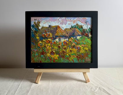Oil painting Cozy village life Oksana Ivanyuk