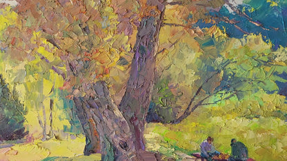 Oil painting A Celebration of Color in the Park Serdyuk Boris Petrovich