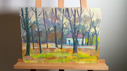 Oil painting City Park Peter Dobrev