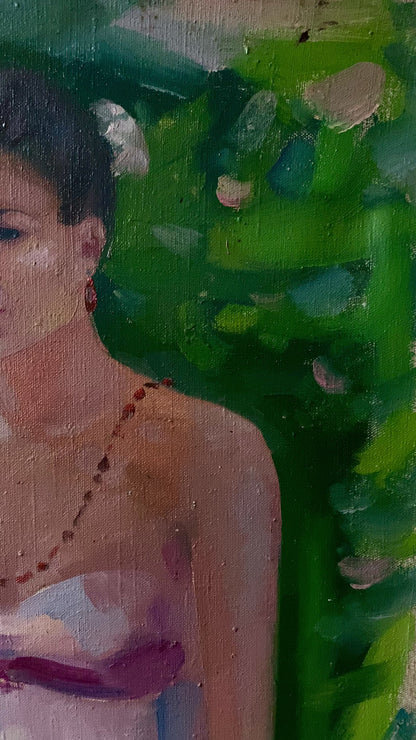 Oil painting Portrait of a girl Peter Dobrev
