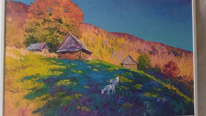 Oil painting Dreaming of Carpathian Fall Mountains Serdyuk Boris Petrovich