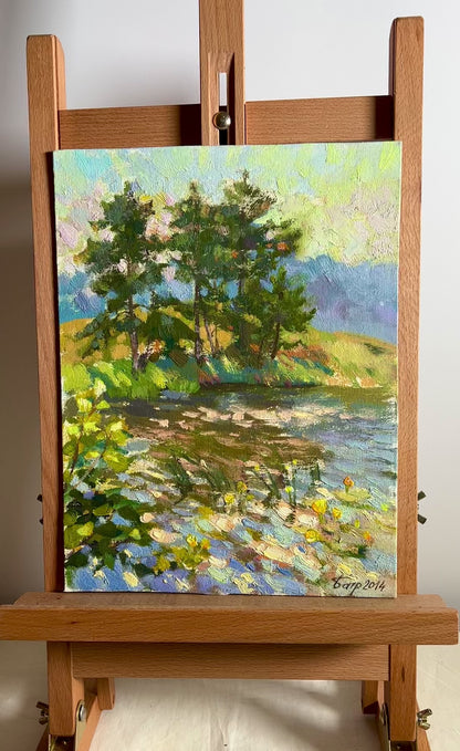 Oil painting Hot day by the stream Vladimir Batrakov