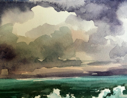 Watercolor painting Black Sea Svetlana Gramm