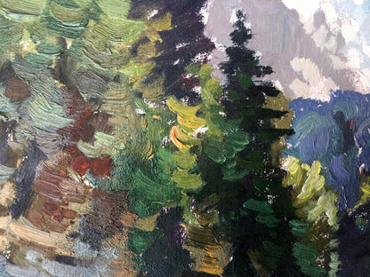 Oil painting Rest in the forest Batrakov Vladimir Grigorievich