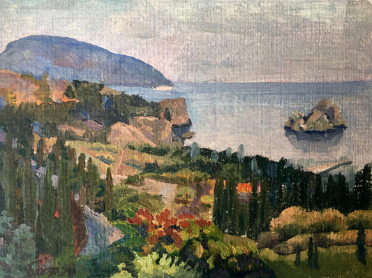 Oil painting Near the mountain Batrakov Vladimir Grigorievich
