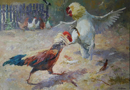 Oil painting Duel Serdyuk Boris Petrovich