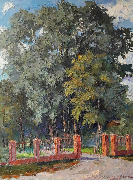OIl painting School park Serdyuk Boris Petrovich
