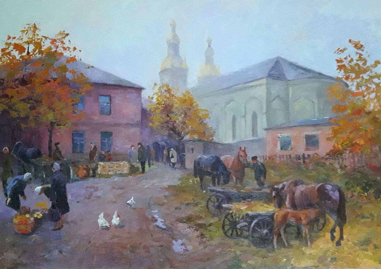 Oil painting Street of Old Kremenchug Serdyuk Boris Petrovich