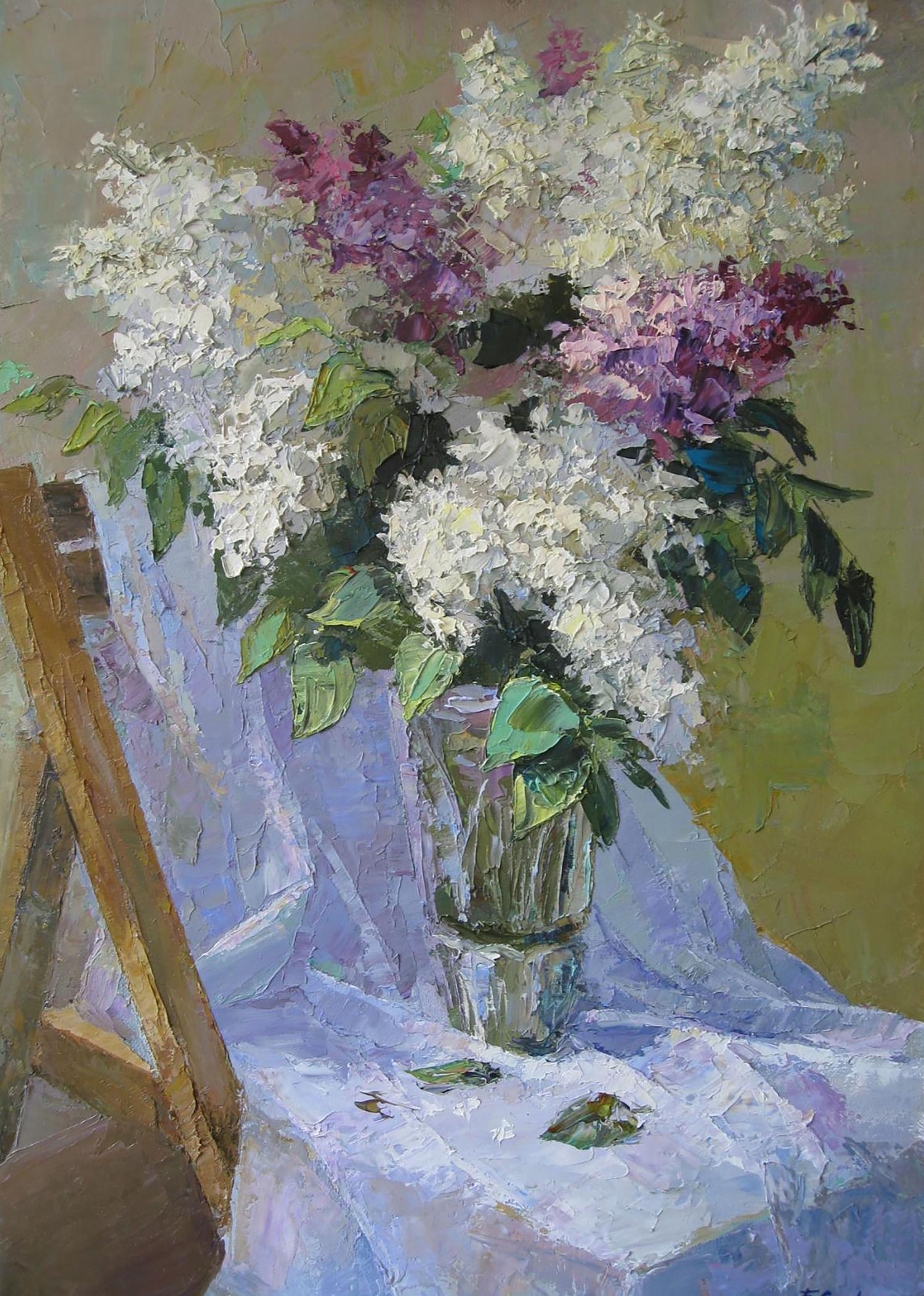 Oil painting Bouquet of white lilacs Serdyuk Boris Petrovich