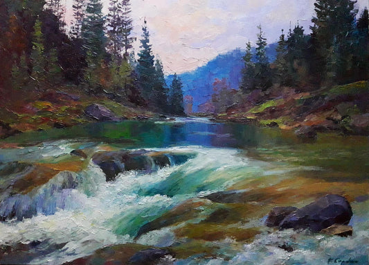 Oil painting Mountain river Serdyuk Boris Petrovich №SERB 301