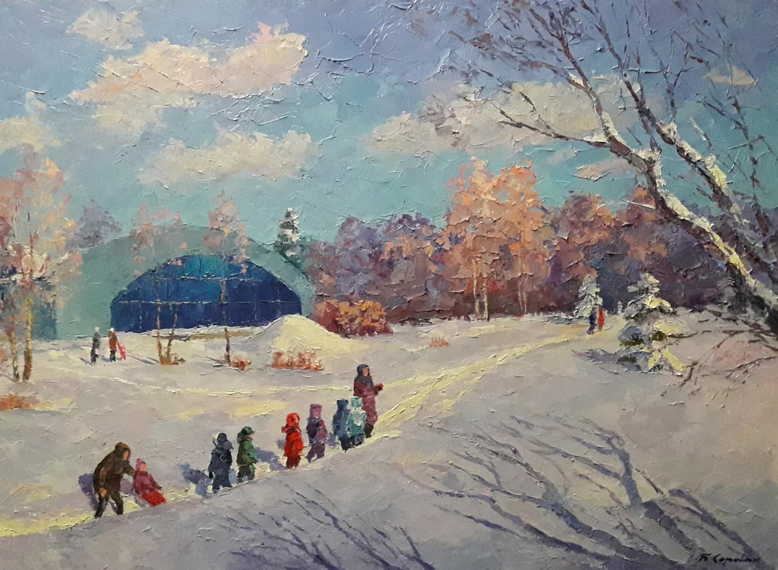 Oil painting Winter hugs Serdyuk Boris Petrovich