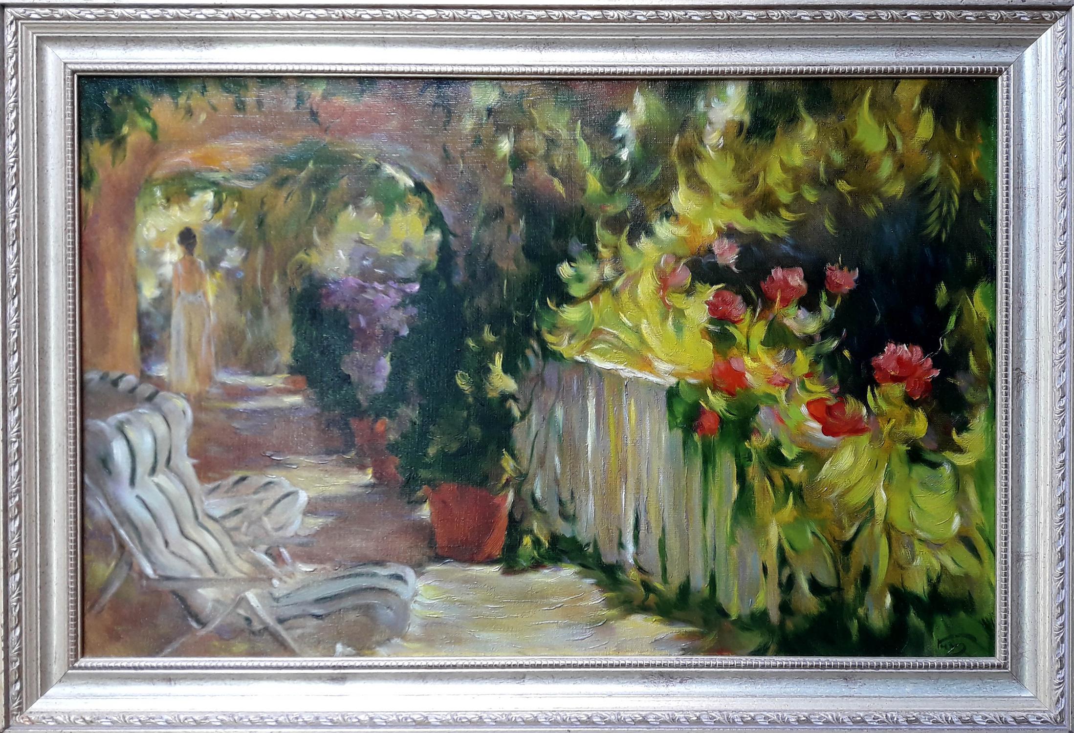 Oil painting Summer in the garden Korkishko Vasily