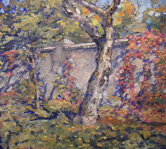 Oil painting October in the park Osnach Olesia