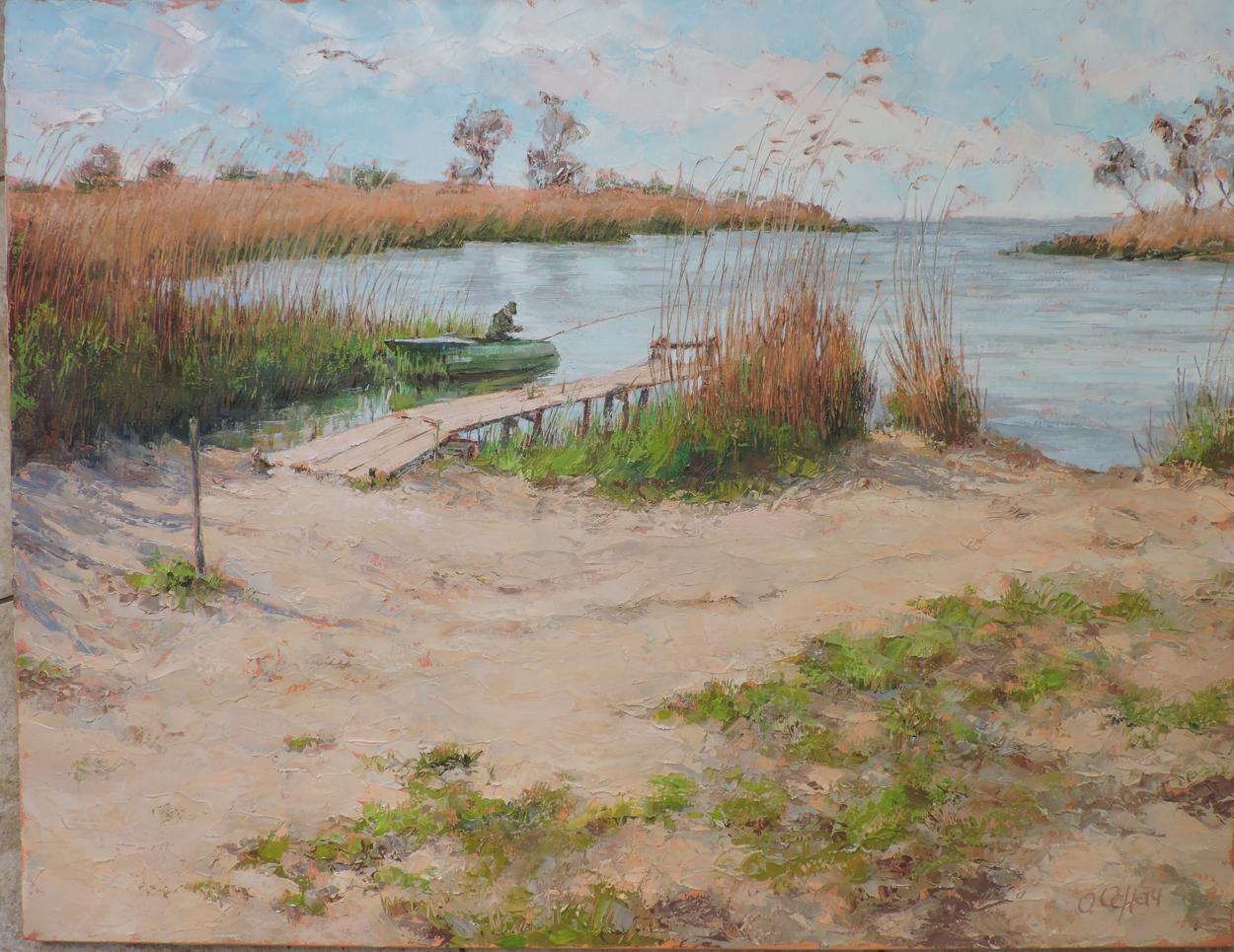 Oil painting Spring in the bay Osnach Olesia