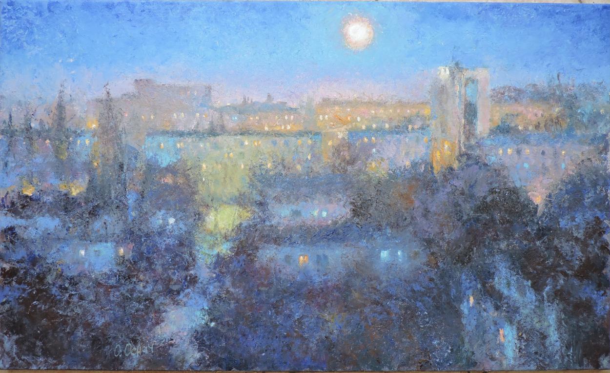 Oil painting The night that Osnach Olesia