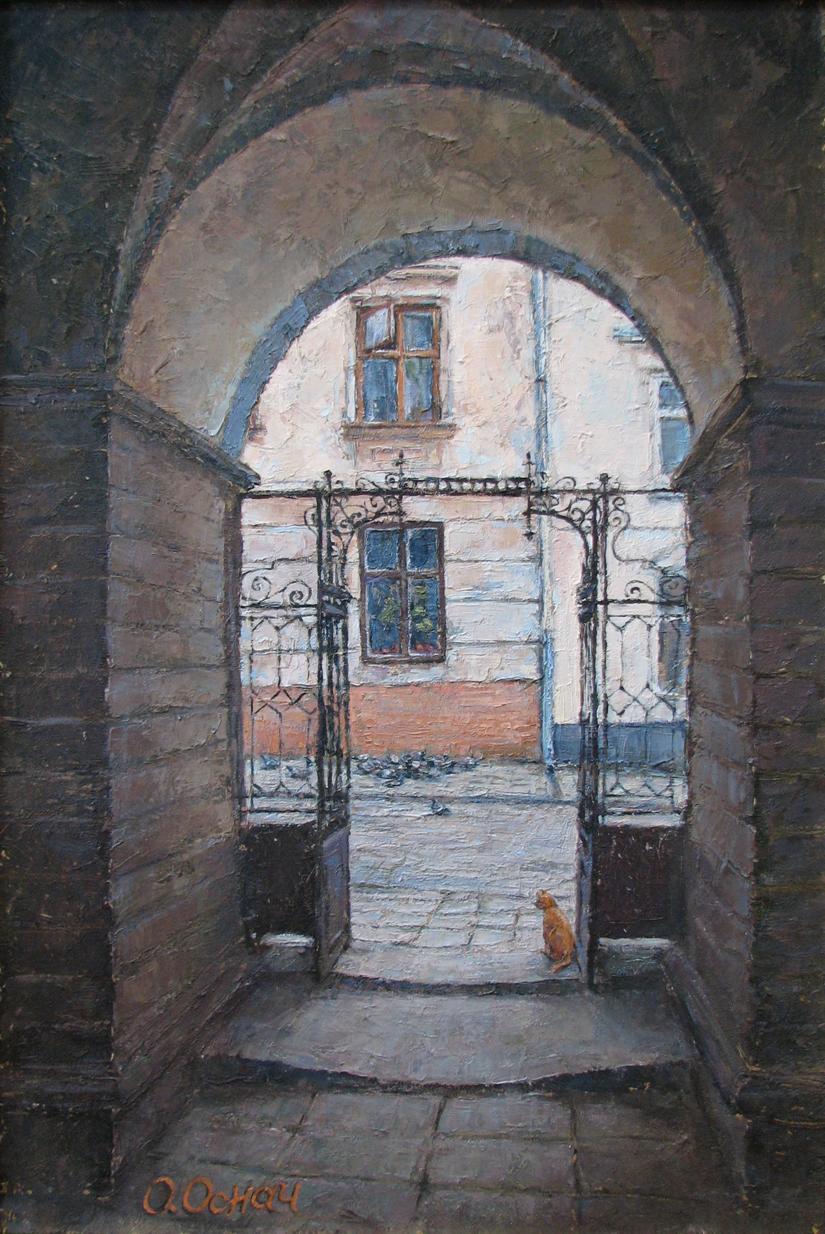 Oil painting Lviv lion Osnach Olesia
