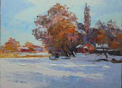 Oil painting It snowed Serdyuk Boris Petrovich original