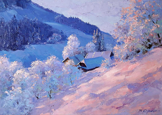 Oil painting Winter evening Serdyuk Boris Petrovich №SERB 505
