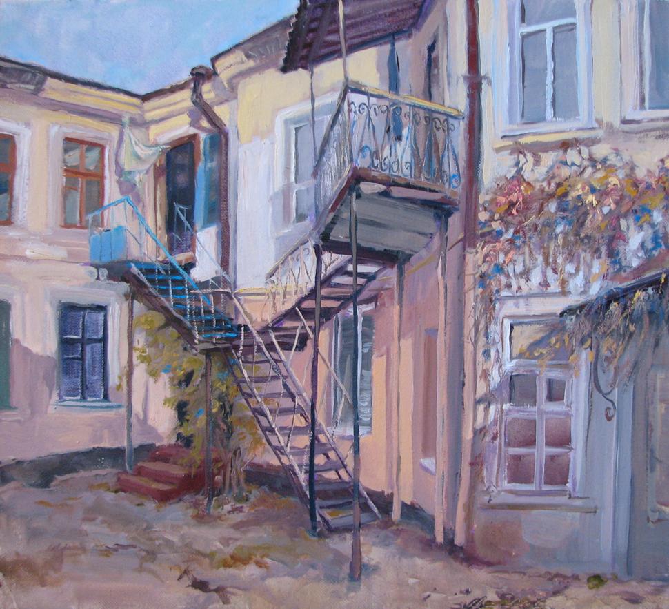 Oil painting Neighborhood Osnach Olesia