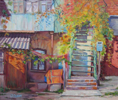 Oil painting Stairs, recollection Osnach Olesia