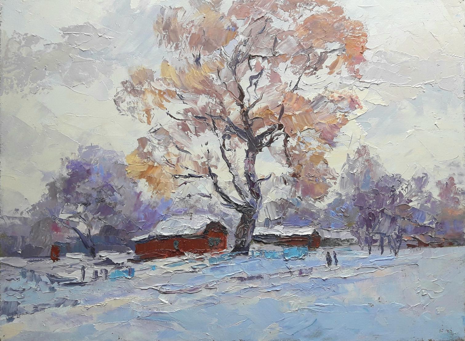 Oil painting Winter street Serdyuk Boris Petrovich №SERB 336