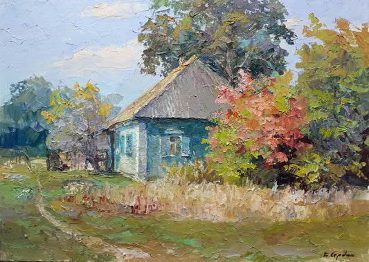 Oil painting Native home Serdyuk Boris Petrovich