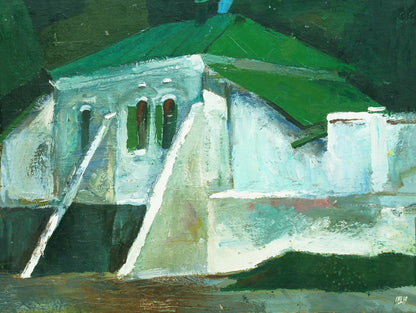 Oil painting Buttress House Egor Shvachunov