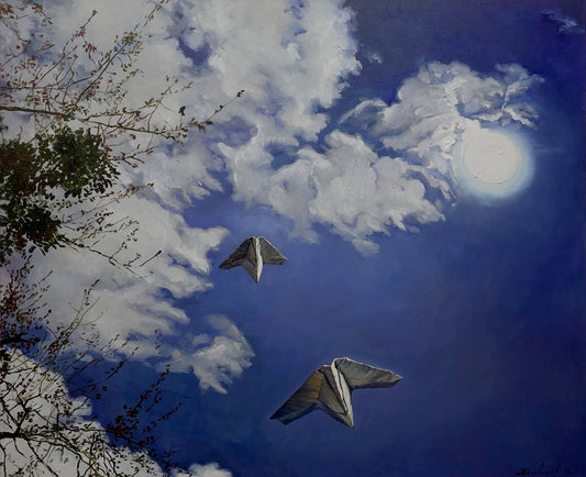 Oil painting Walk under the moon Varvarov Anatoly Viktorovich