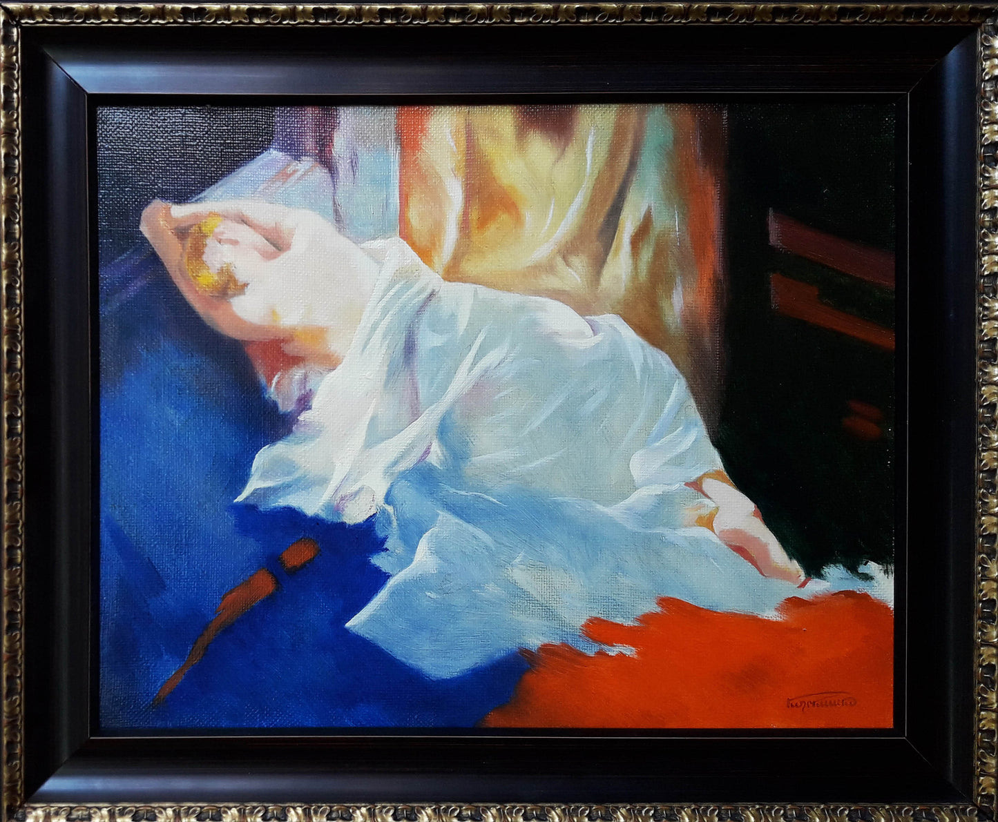 Oil painting Portrait of a sleeping girl Vasily Korkishko