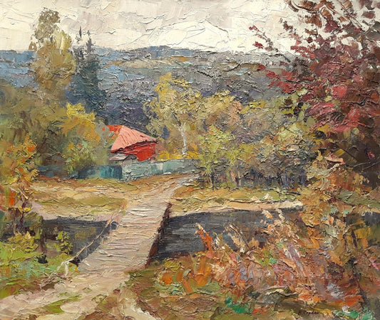Oil painting Near the pond Serdyuk Boris Petrovich