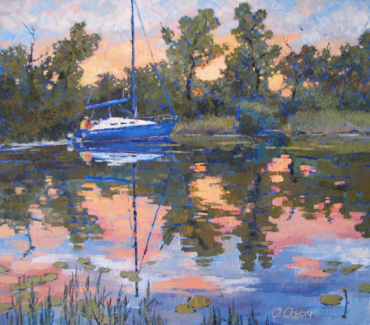 Oil painting Warm evening Osnach Olesia