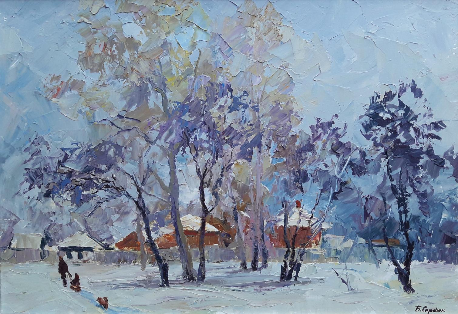Oil painting Winter day Serdyuk Boris Petrovich 