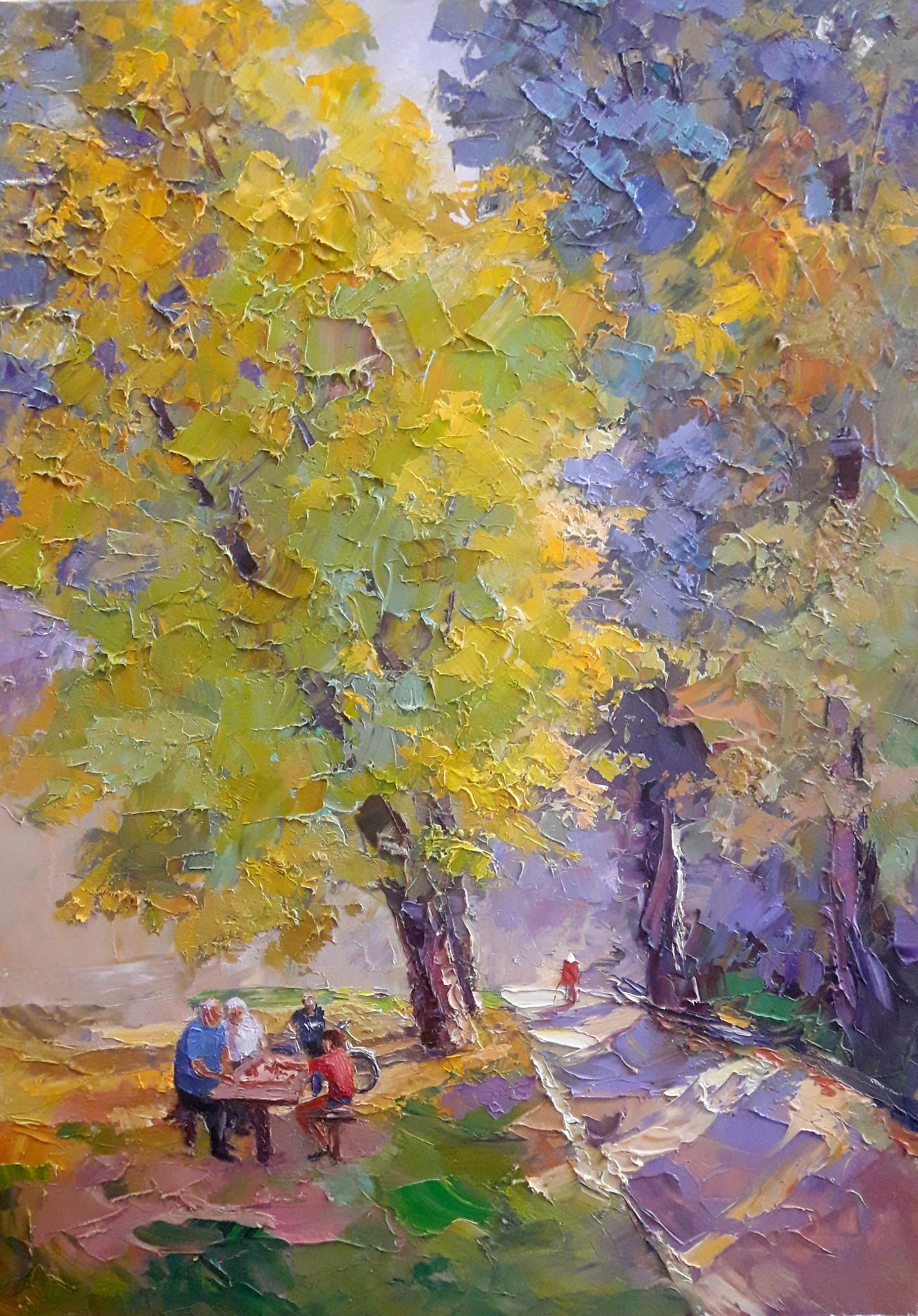 Oil painting Autumn in the park Serdyuk Boris Petrovich