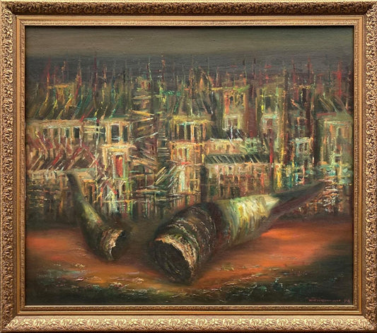 Abstract oil painting Lost horns Benfialov