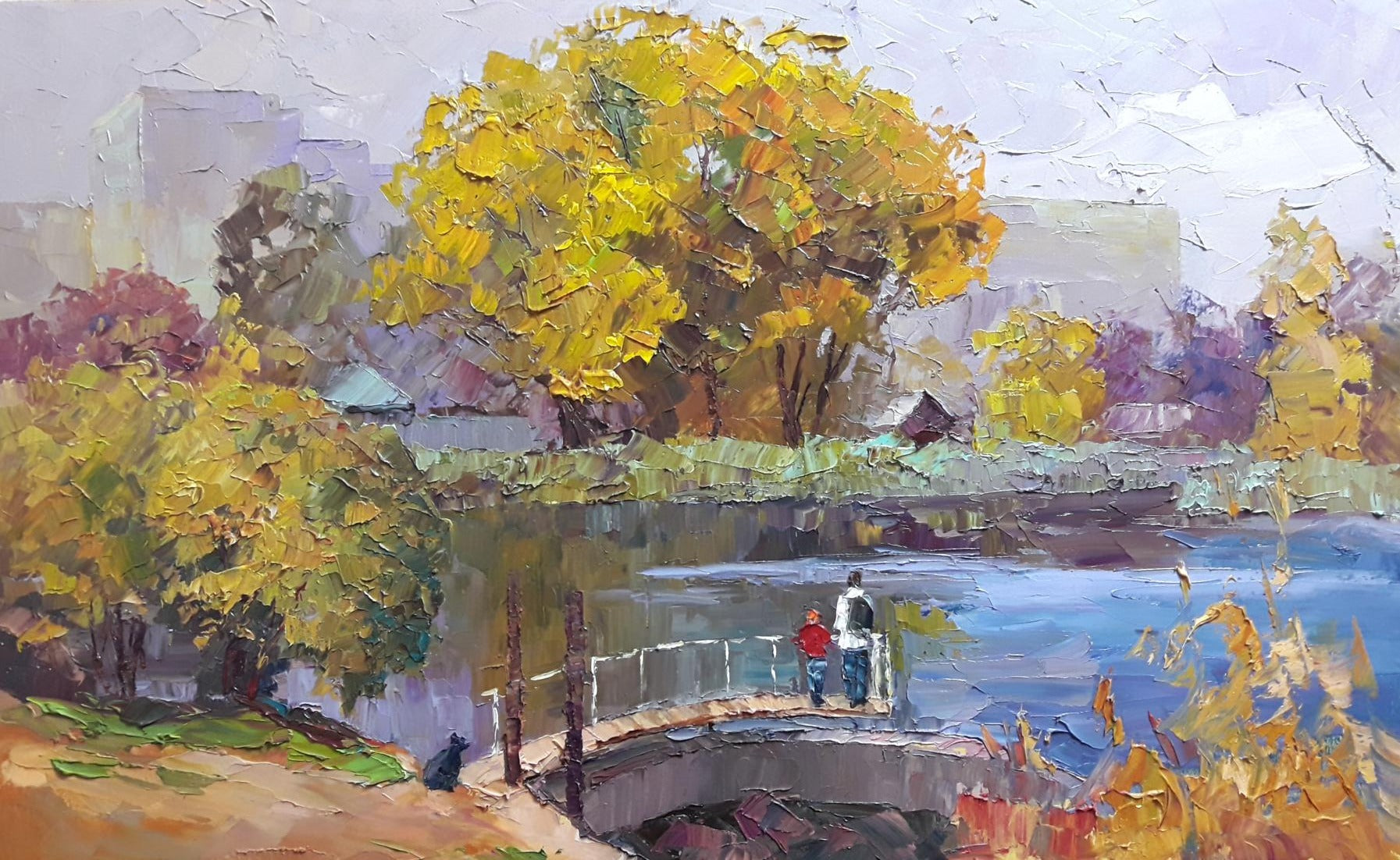 Oil painting Near the river Boris Serdyuk