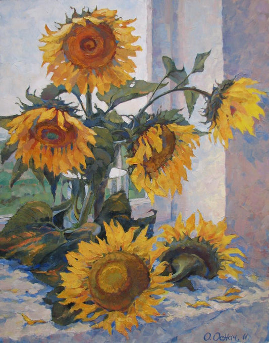 Oil painting Sunflower dialogue Osnach Olesia