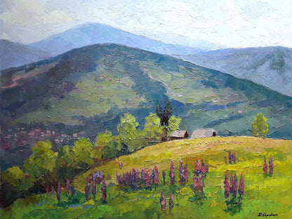 Oil painting Lupine Serdyuk Boris Petrovich