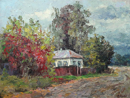 Oil painting Autumn in the village of Guta Serdyuk Boris Petrovich
