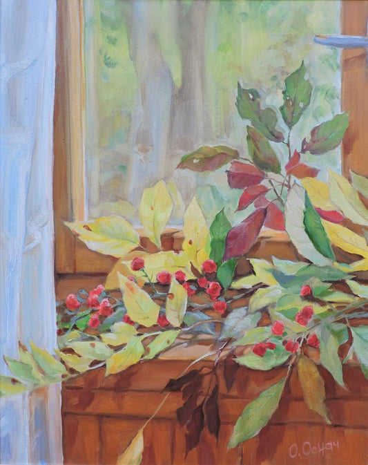 Oil painting Color in the window Osnach Olesia