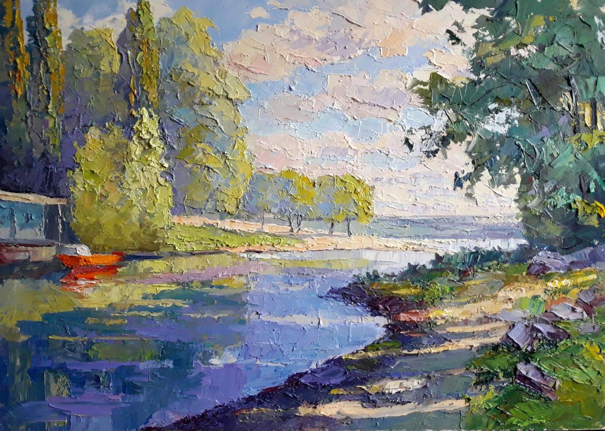 Oil painting Dnieper Bay Serdyuk Boris Petrovich