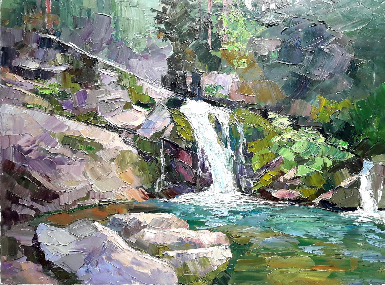 Oil painting Waterfall Serdyuk Boris Petrovich