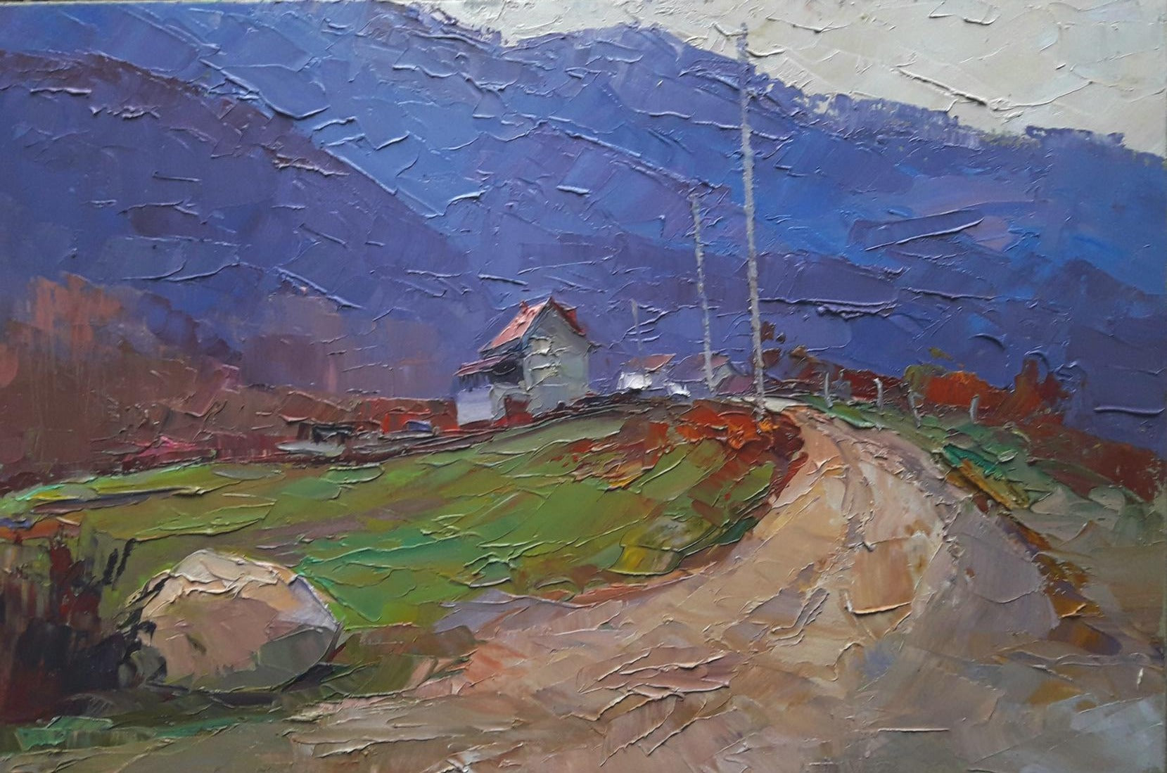 Oil painting Transcarpathian village Serdyuk Boris Petrovich