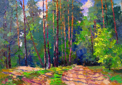 Oil painting The road is in the forest / Serdyuk Boris Petrovich