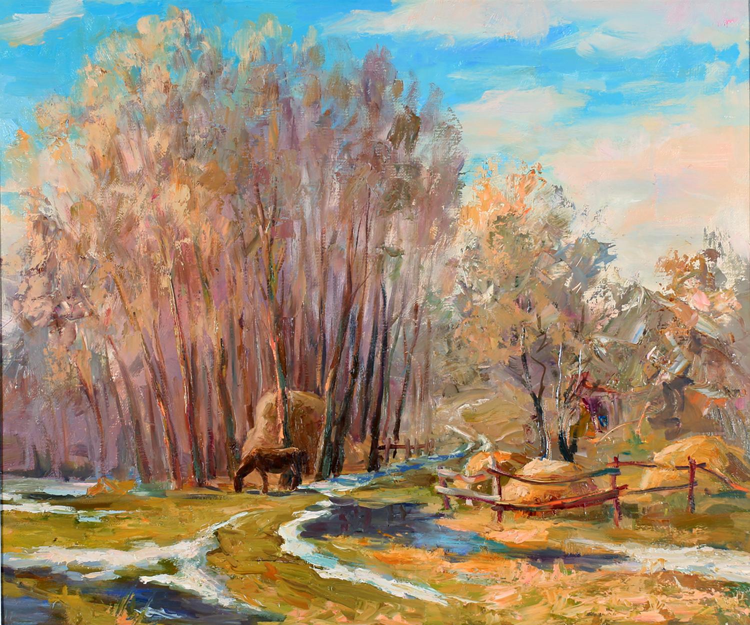 Oil painting Village Raky. In the spring Serdyuk Boris Petrovich