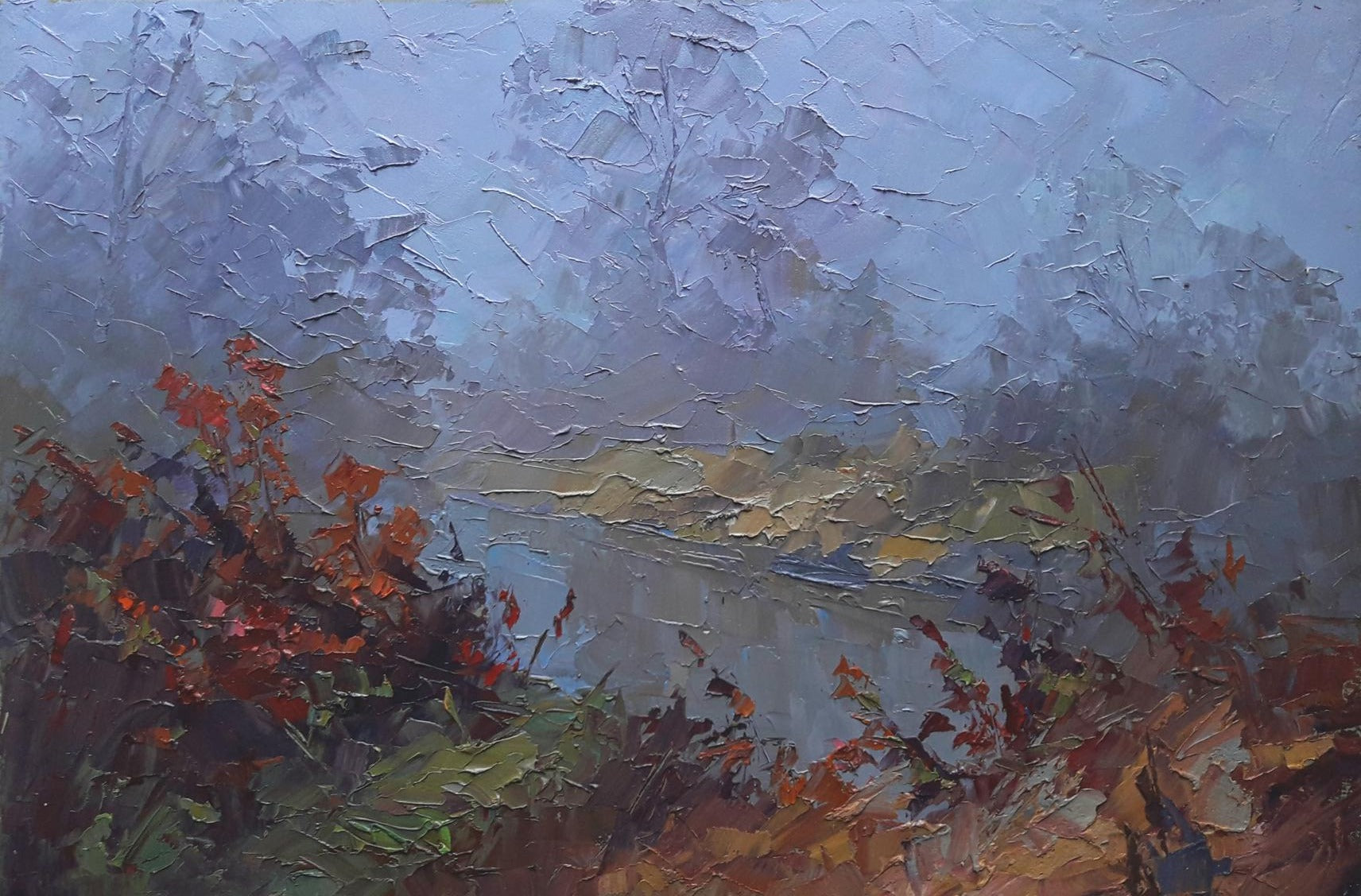 Oil painting Fog on Tissey Serdyuk Boris Petrovich