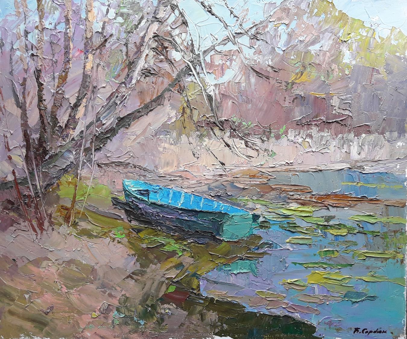 Oil painting Blue boat Serdyuk Boris Petrovich