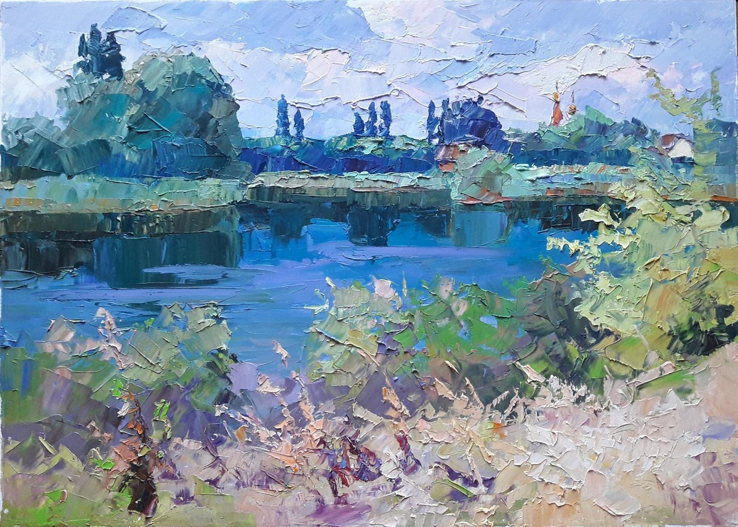 Oil painting Over the river Serdyuk Boris Petrovich