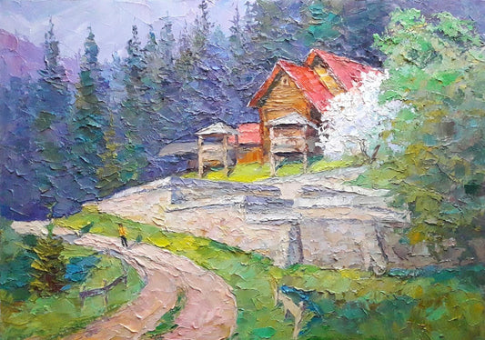 Oil painting Spring in the Carpathians Serdyuk Boris Petrovich
