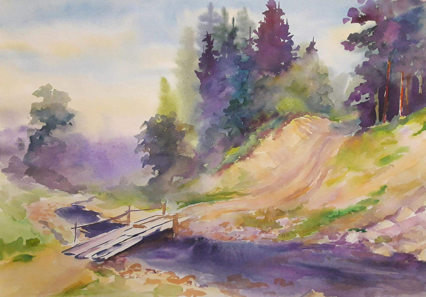 Watercolor painting Bridge Serdyuk Boris Petrovich №SERB 601